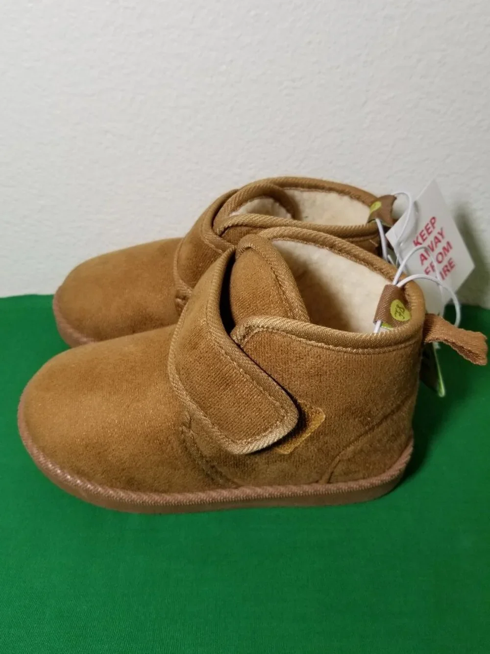 First Steps Brown Fleece Lined Boots Toddler Size 9 Winter Warm Cozy NWT